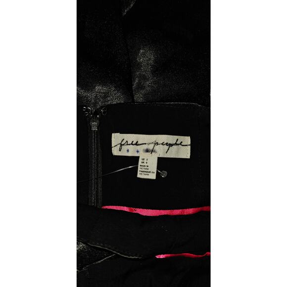 New FREE PEOPLE Abbie Jumpsuit SATIN $250 SIZE 2 Black SPECIAL OCCASION Wideleg - Picture 7 of 7